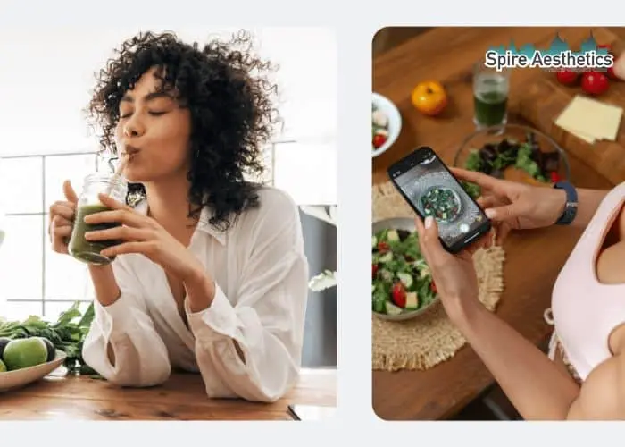 Image of woman looking into her diet and fat freezing Burnley to improve her health