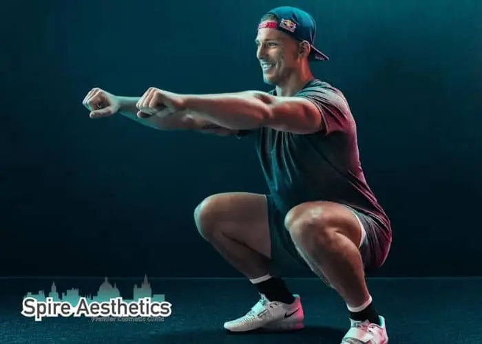 Image of man build leg muscle Burnley through exercise