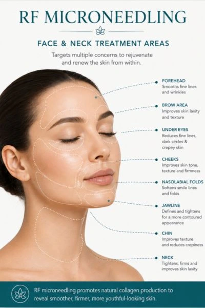 Image of where you can have RF Micorneedling Skin tightening Burnley on the face