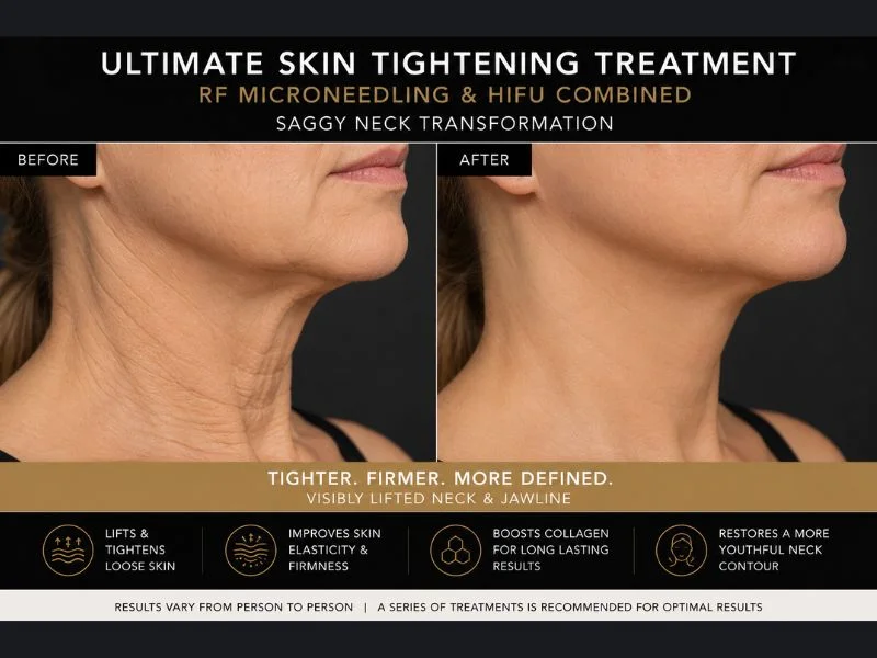 before and after Ultimate skin tightening treatment Burnley